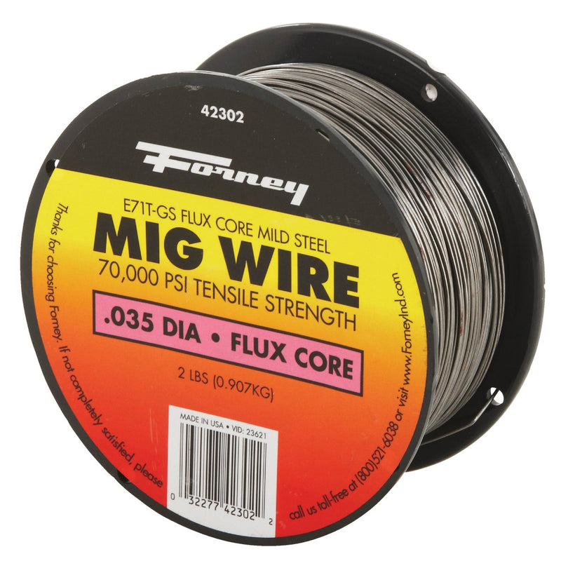 Forney E71T-GS 0.035 In. Flux Core Mild Steel Mig Wire, 2 Lb.