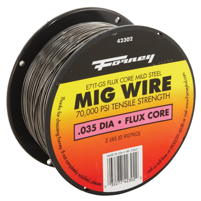 Forney E71T-GS 0.035 In. Flux Core Mild Steel Mig Wire, 2 Lb.