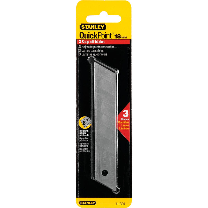 Stanley QuickPoint 18mm 8-Point Snap-Off Knife Blade (3-Pack)