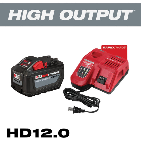 Milwaukee M18 REDLITHIUM Lithium-Ion High Output HD 12.0 Ah Battery Pack with Rapid Charger