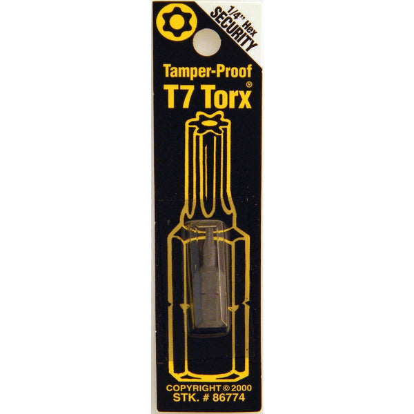 Best Way Tools T7 Tamperproof Torx Security 1 In. 1/4 In. Hex Screwdriver Bit