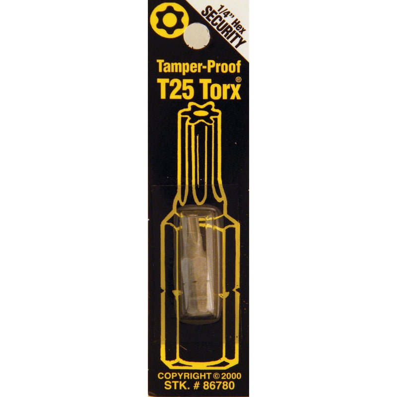 Best Way Tools T25 Tamperproof Torx Security 1 In. 1/4 In. Hex Screwdriver Bit