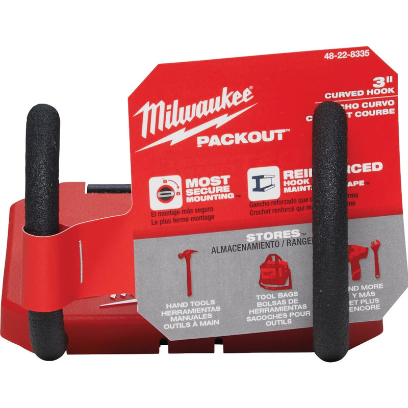 Milwaukee PACKOUT 3 In. Curved Hook, 15 Lb. Capacity