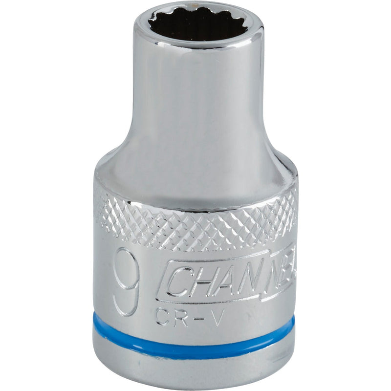 Channellock 1/2 In. Drive 9 mm 12-Point Shallow Metric Socket