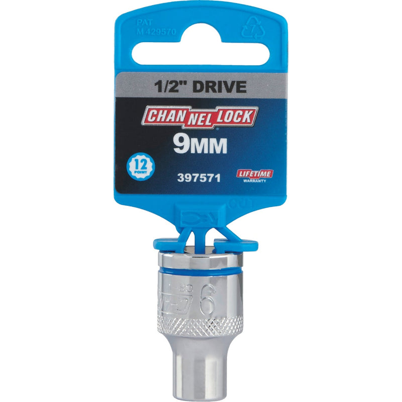 Channellock 1/2 In. Drive 9 mm 12-Point Shallow Metric Socket