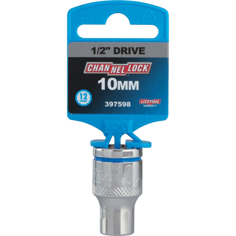 Channellock 1/2 In. Drive 10 mm 12-Point Shallow Metric Socket