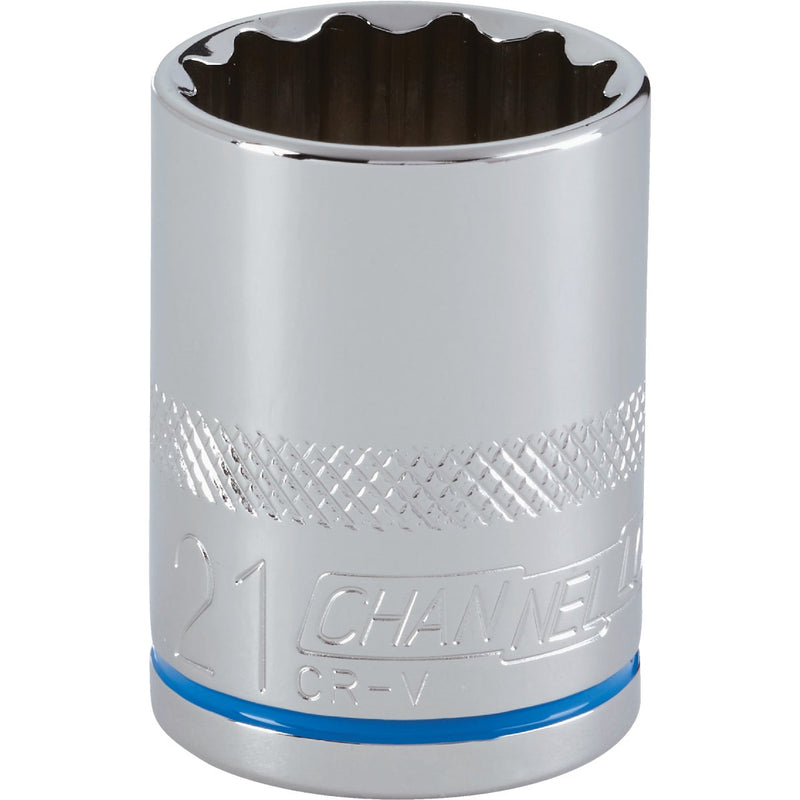 Channellock 1/2 In. Drive 21 mm 12-Point Shallow Metric Socket