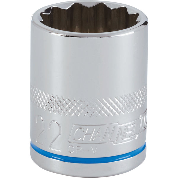 Channellock 1/2 In. Drive 22 mm 12-Point Shallow Metric Socket