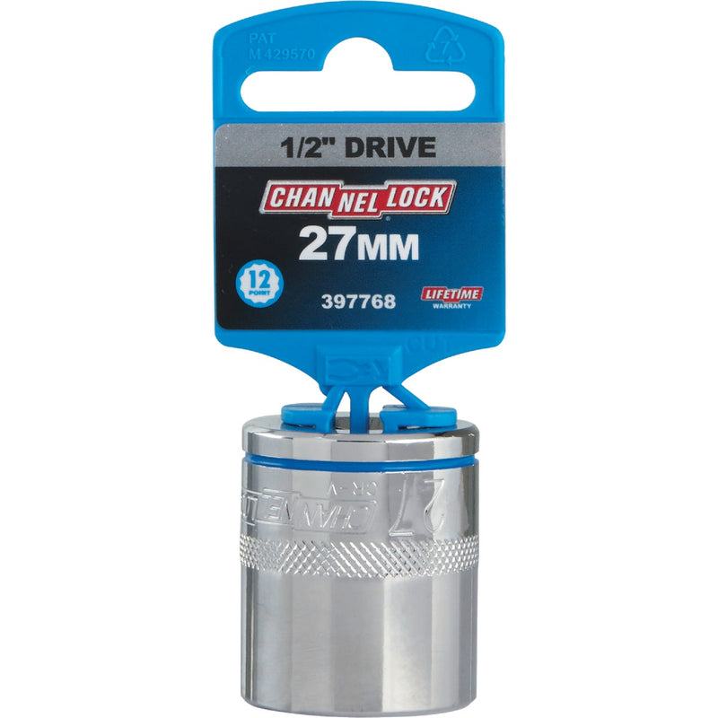 Channellock 1/2 In. Drive 27 mm 12-Point Shallow Metric Socket