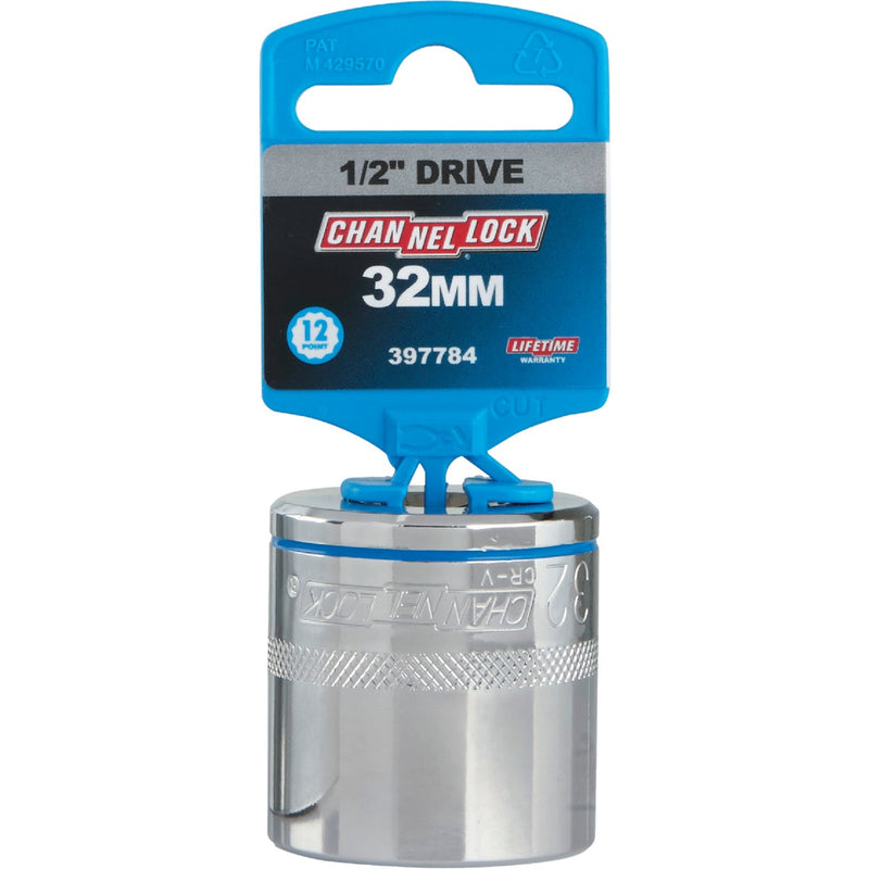 Channellock 1/2 In. Drive 32 mm 12-Point Shallow Metric Socket