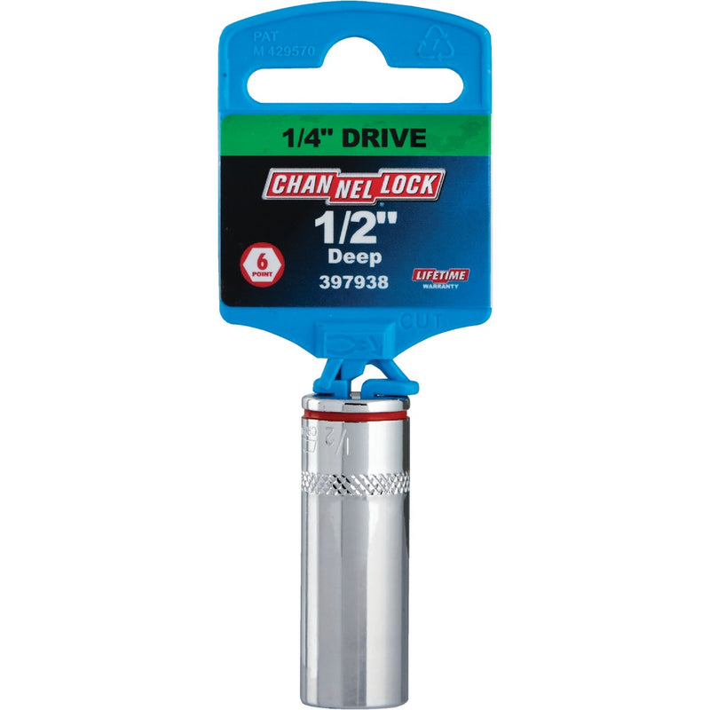 Channellock 1/4 In. Drive 1/2 In. 6-Point Deep Standard Socket