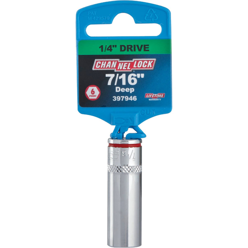 Channellock 1/4 In. Drive 7/16 In. 6-Point Deep Standard Socket