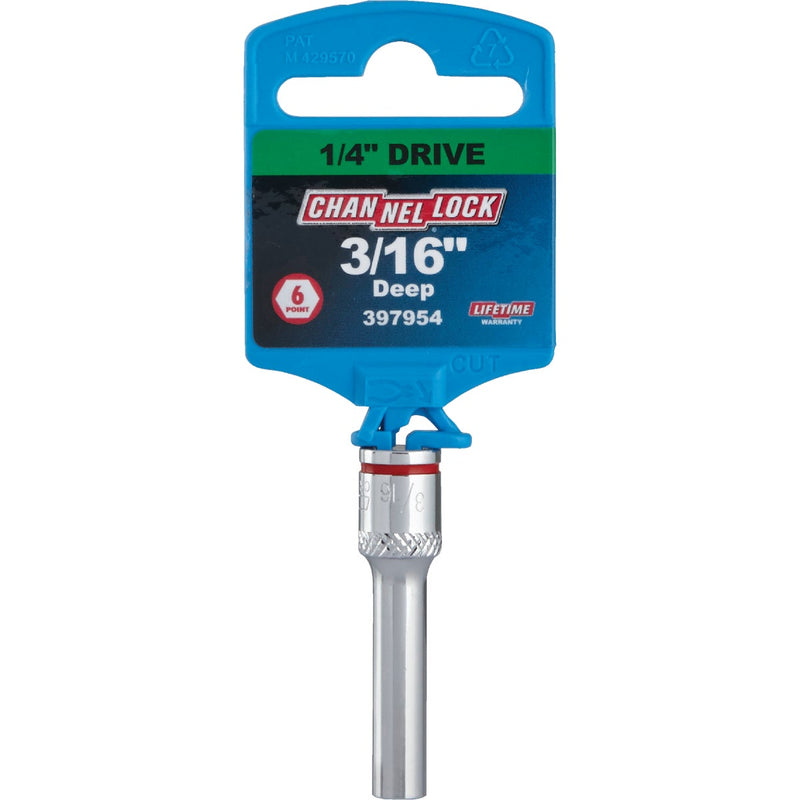 Channellock 1/4 In. Drive 3/16 In. 6-Point Deep Standard Socket