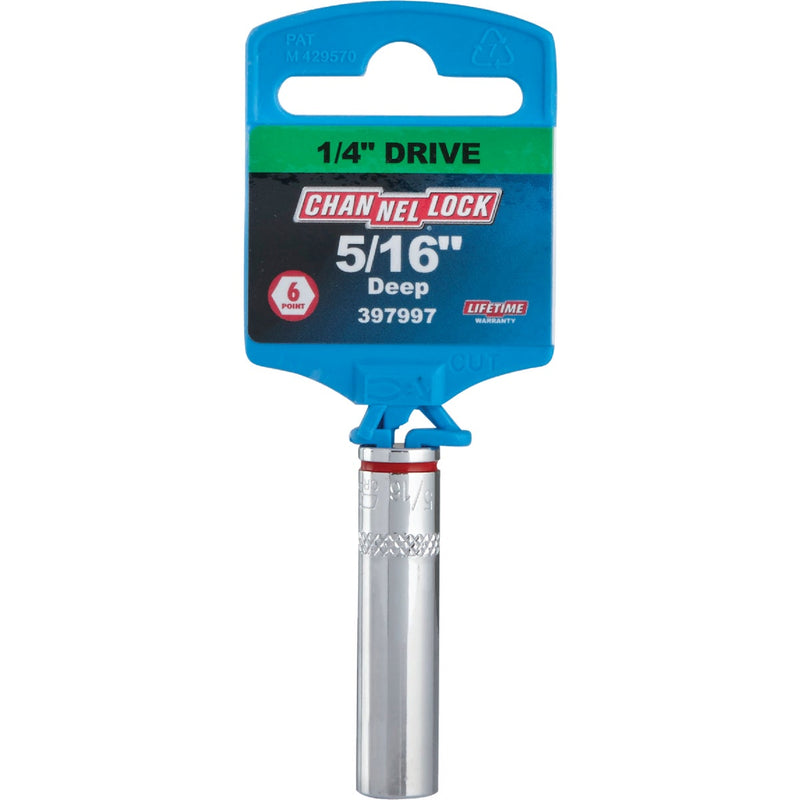 Channellock 1/4 In. Drive 5/16 In. 6-Point Deep Standard Socket