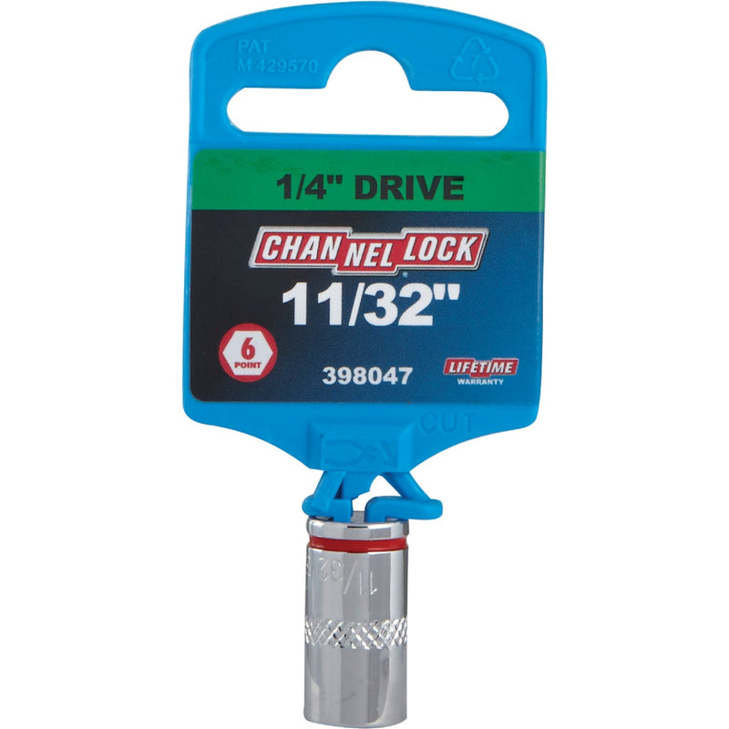 Channellock 1/4 In. Drive 11/32 In. 6-Point Shallow Standard Socket