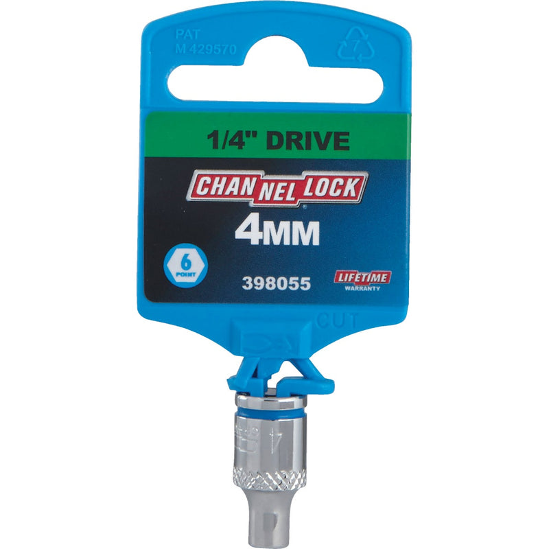 Channellock 1/4 In. Drive 4 mm 6-Point Shallow Metric Socket