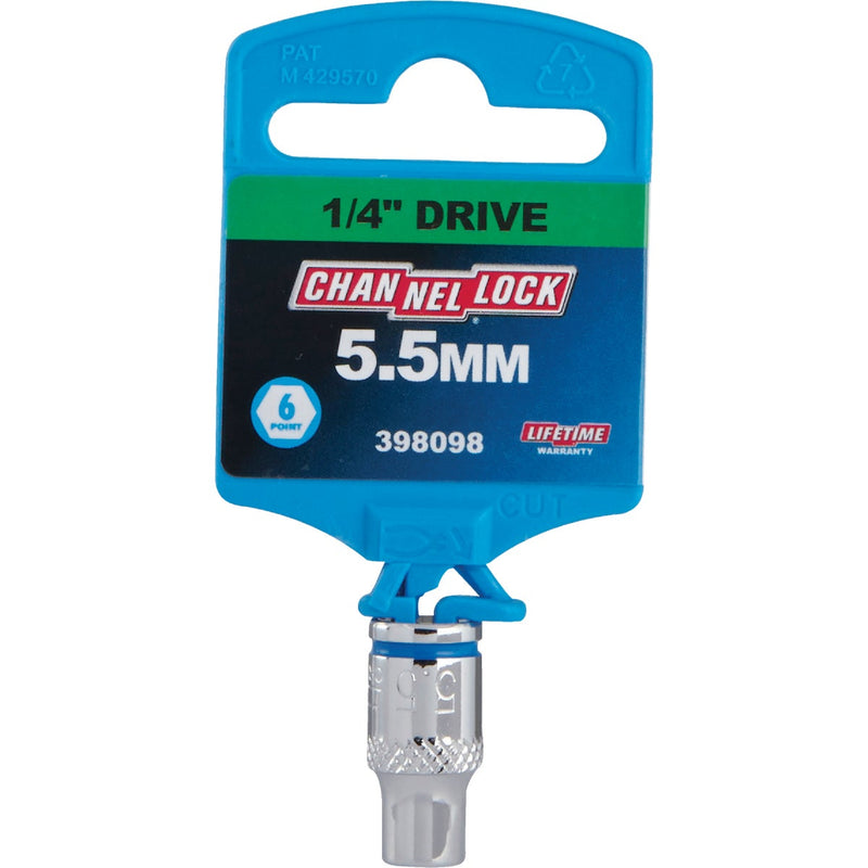 Channellock 1/4 In. Drive 5.5 mm 6-Point Shallow Metric Socket