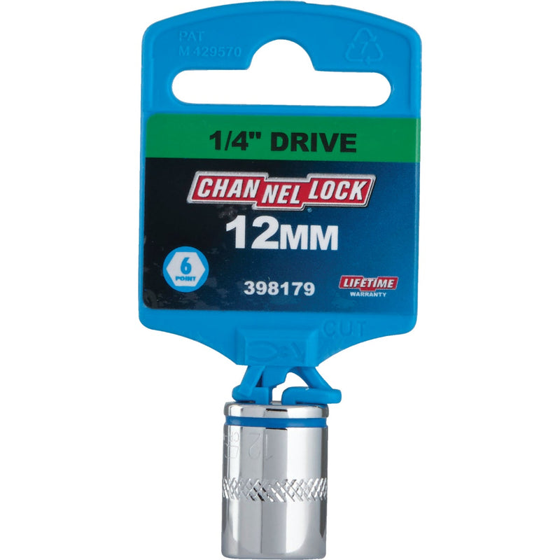 Channellock 1/4 In. Drive 12 mm 6-Point Shallow Metric Socket