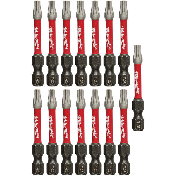 Milwaukee SHOCKWAVE 2 In. Impact T25 Power Bits (15-Piece)