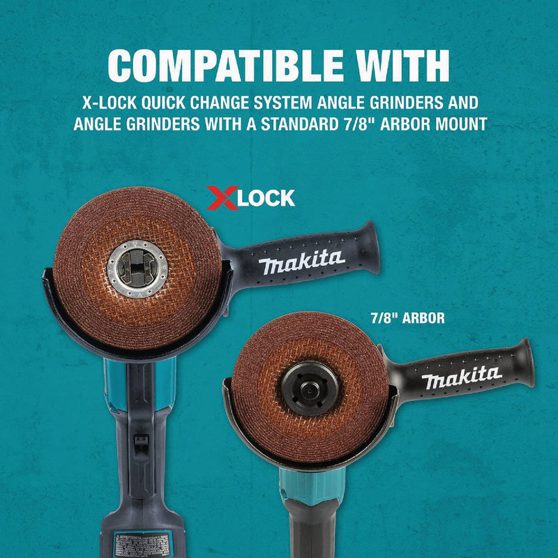 Makita X-LOCK Type 27 5 In. x 1/4 In. x 7/8 In. Metal/Stainless Grinding Cut-Off Wheel