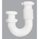 Do it Best 1-1/2 In. or 1-1/4 In. x 1-1/2 In. Flexible White Plastic J-Bend, Extendable to 11 In.