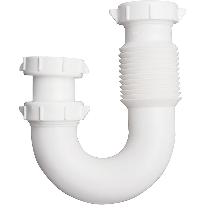 Do it Best 1-1/2 In. or 1-1/4 In. x 1-1/2 In. Flexible White Plastic J-Bend, Extendable to 11 In.