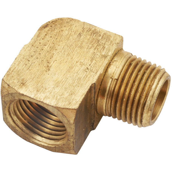 Anderson Metals 3/8 In. 90 Deg. Yellow Brass Elbow (1/4 Bend)