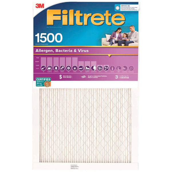 Filtrete 14 In. x 14 In. x 1 In. 1550 MPR Ultra Allergen Healthy Living Furnace Filter, MERV 12