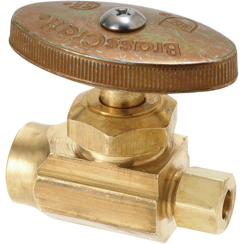 BrassCraft 1/2 In. Nominal Sweat Inlet x 1/4 In. O.D. Tub Brass Straight Valve