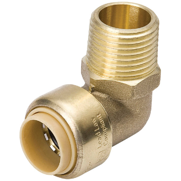 ProLine 1/2 In. PF x MIP Brass Push Fit 90 Male Elbow