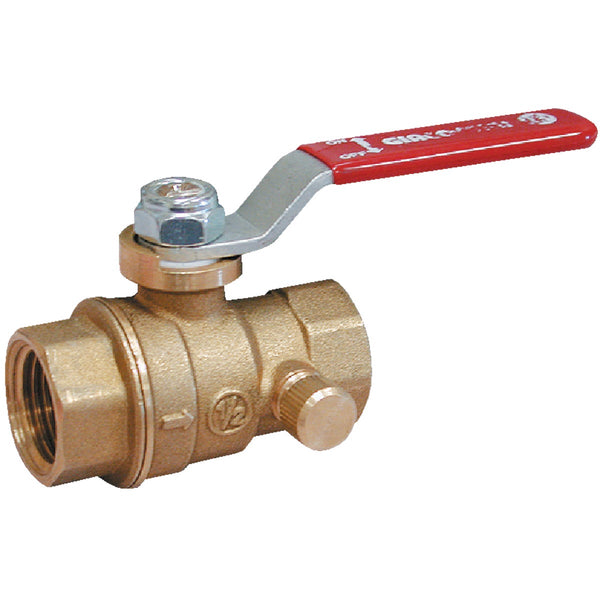 ProLine 1/2 In. FIP x 1/2 In. FIP Brass Ball Valve with Drain