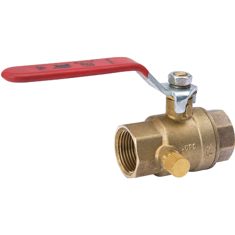 ProLine 3/4 In. FIP x 3/4 In. FIP Brass Ball Valve with Drain