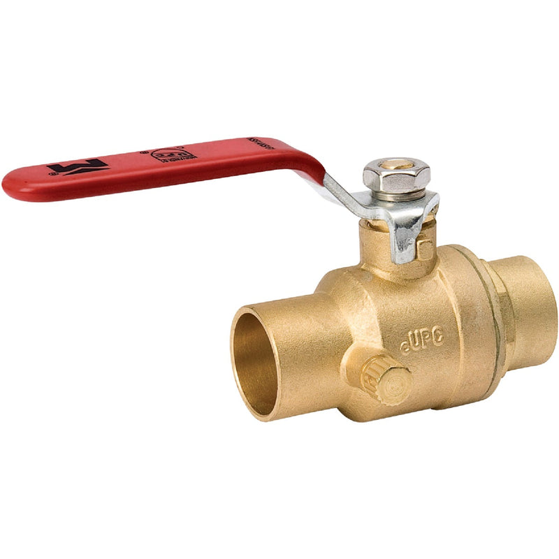 ProLine 3/4 In. SWT x 3/4 In. SWT Brass Ball Valve with Drain