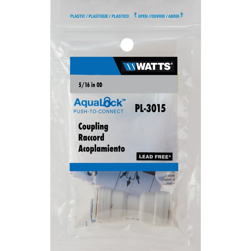 Watts 5/16 In. x 5/16 In. OD Tubing Quick Connect Plastic Coupling