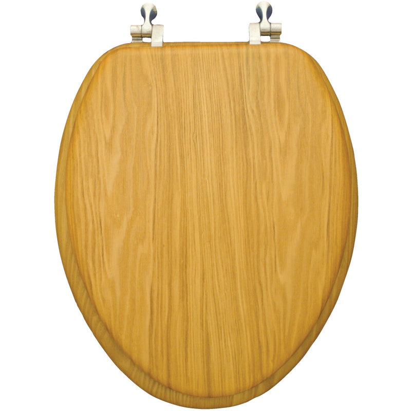 Home Impressions Elongated Closed Front Oak Veneer Toilet Seat