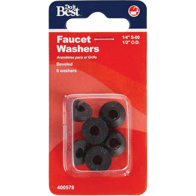 Do it Best 1/2 In. Black Beveled Faucet Washer (6 Ct.)