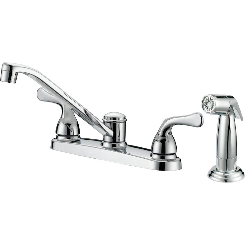 Home Impressions 2-Handle Lever Kitchen Faucet with Side Spray, Chrome