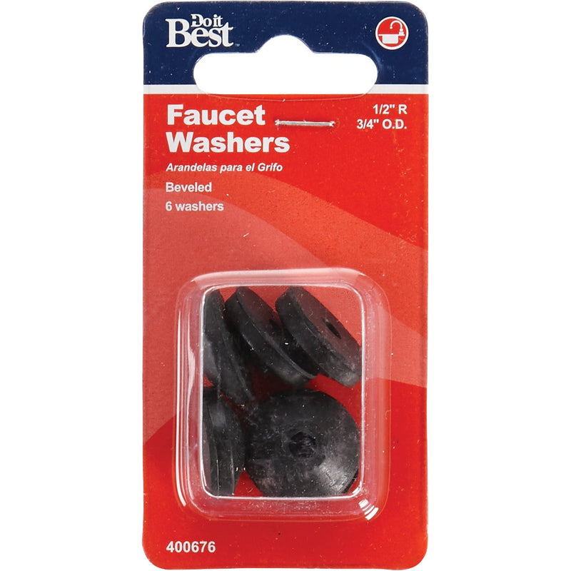 Do it Best 3/4 In. Black Beveled Faucet Washer (6 Ct.)