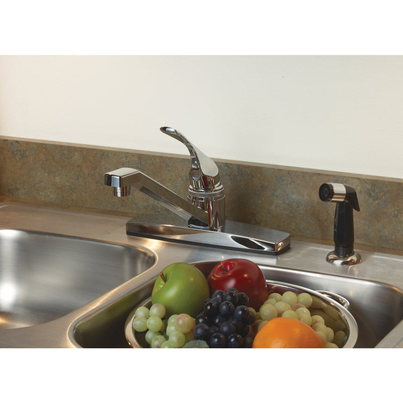 Home Impressions 1-Handle Lever Non-Metallic Kitchen Faucet with Chrome Spray, Chrome