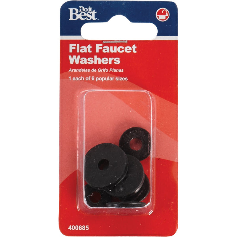 Do it Best Assorted Black Flat Faucet Washer (6 Ct.)