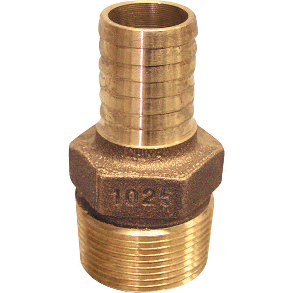 Merrill 1 In. MIP x 3/4 In. Insert Red Brass Hose Barb Reducing Adapter