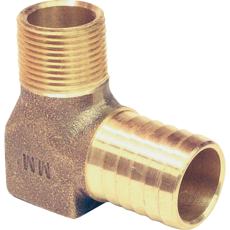 Merrill 3/4 In. Insert x 3/4 In. MPT Barbed 90 Deg. Brass Elbow (1/4 Bend)