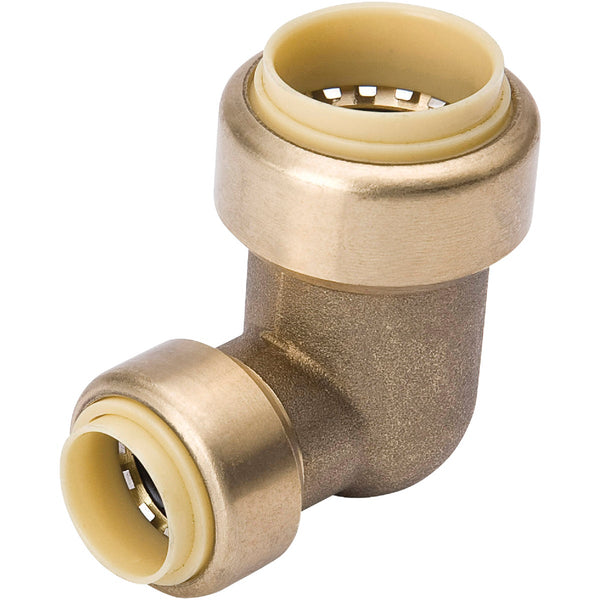 ProLine 3/4 In. PF x 1/2 In. PF Brass Push Fit Reducing 90 Elbow