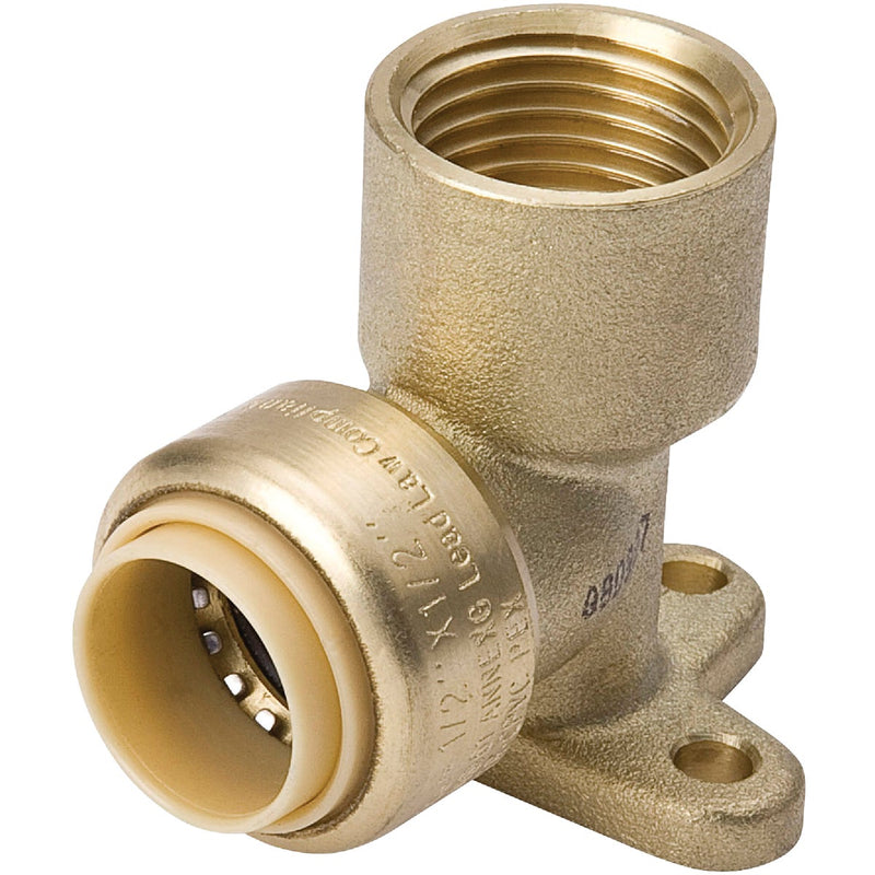 ProLine 1/2 In. PF Brass Push Fit 90 Drop Ear Elbow