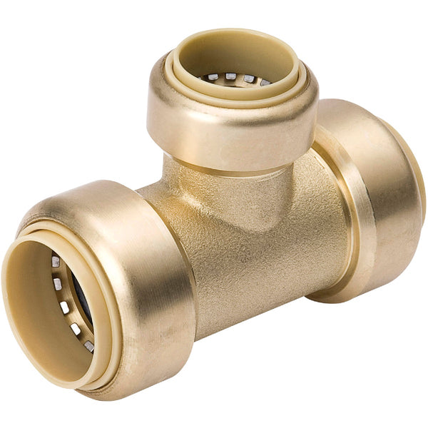 ProLine 3/4 In. PF x 1/2 In. PF Brass Push Fit Reducing Tee