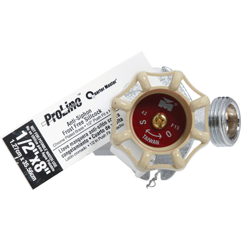 ProLine 1/2 In. Push Fit x 8 In. Multi-Turn Valve Frost Free Wall Hydrant