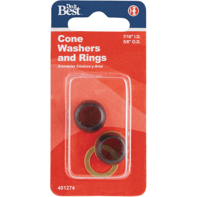 Do it Best 7/16 In. x 5/8 In. Black Cone Faucet Washer