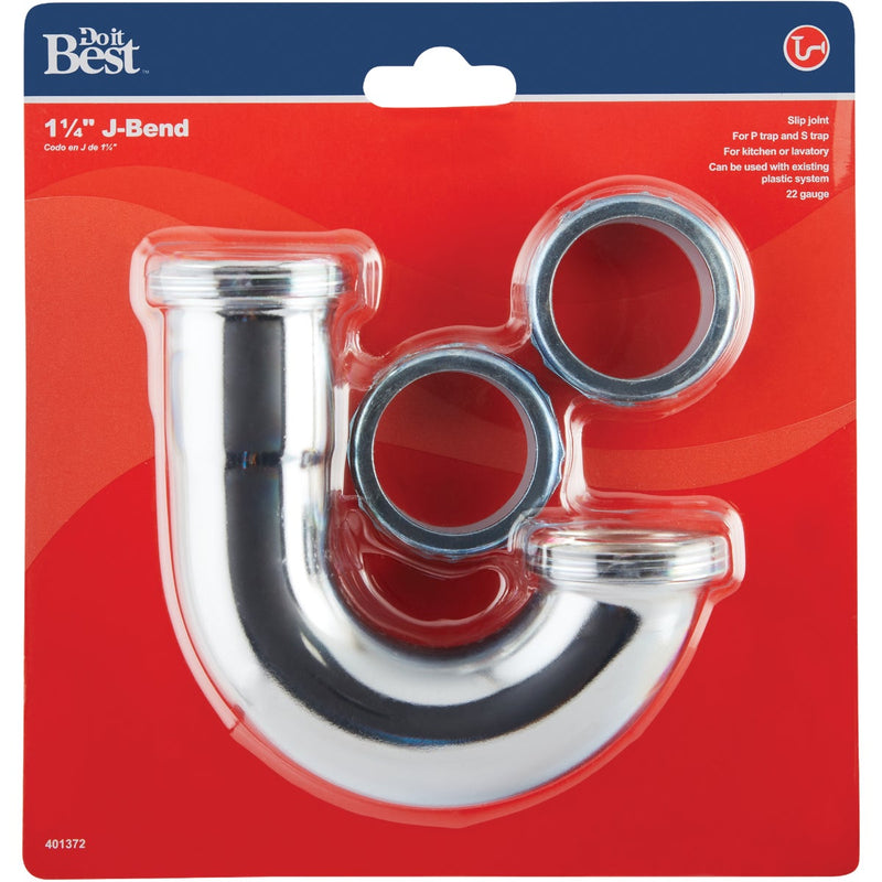 Do it Best 1-1/4 In. Chrome Plated J-Bend, Carded