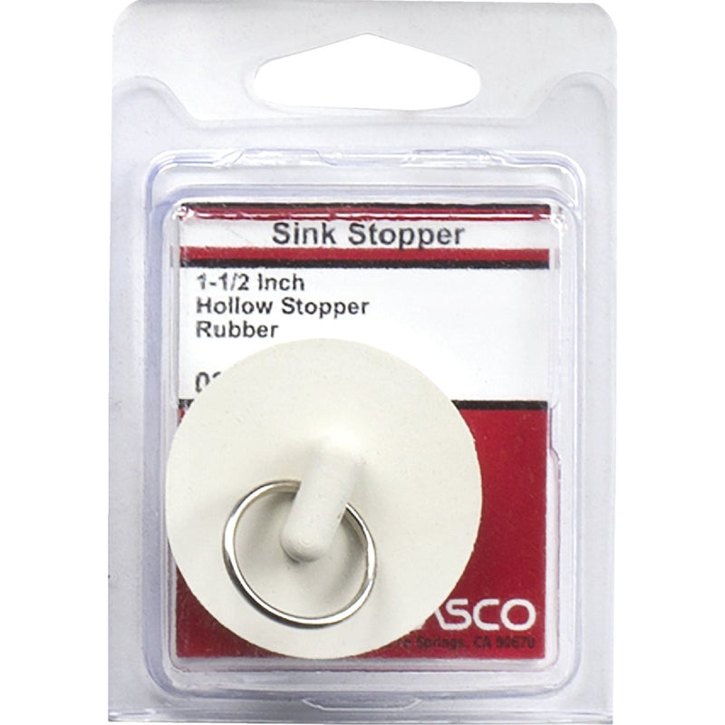 Lasco Hollow 1-1/2 In. White Sink Rubber Drain Stopper