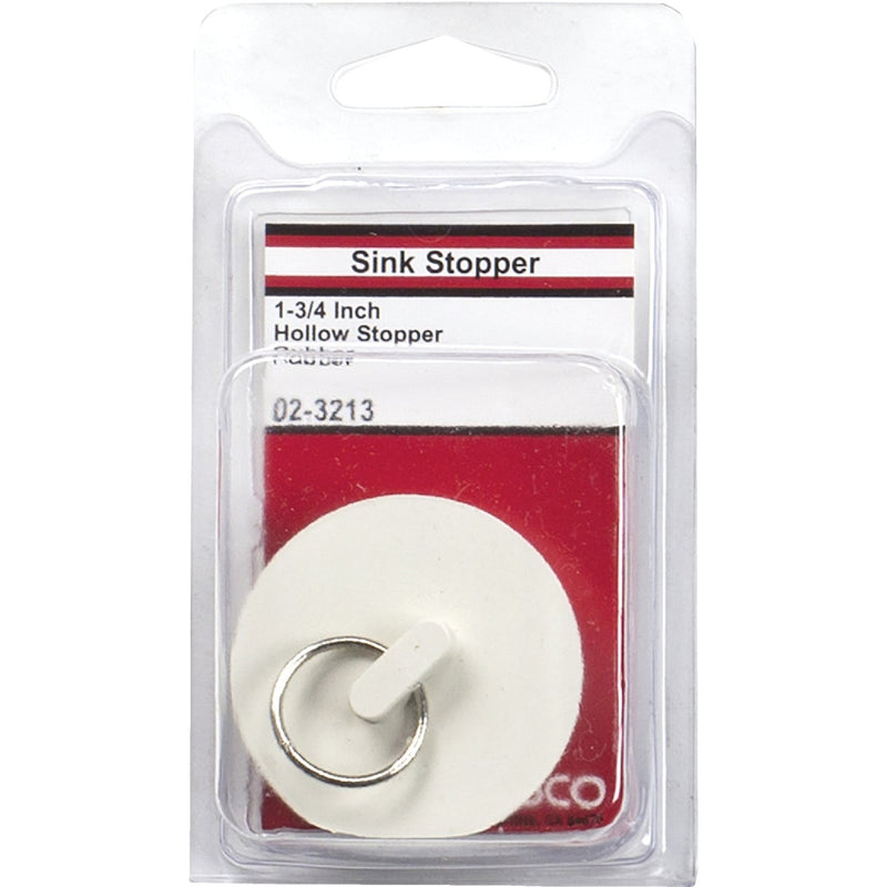 Lasco Hollow 1-3/4 In. White Sink Rubber Drain Stopper